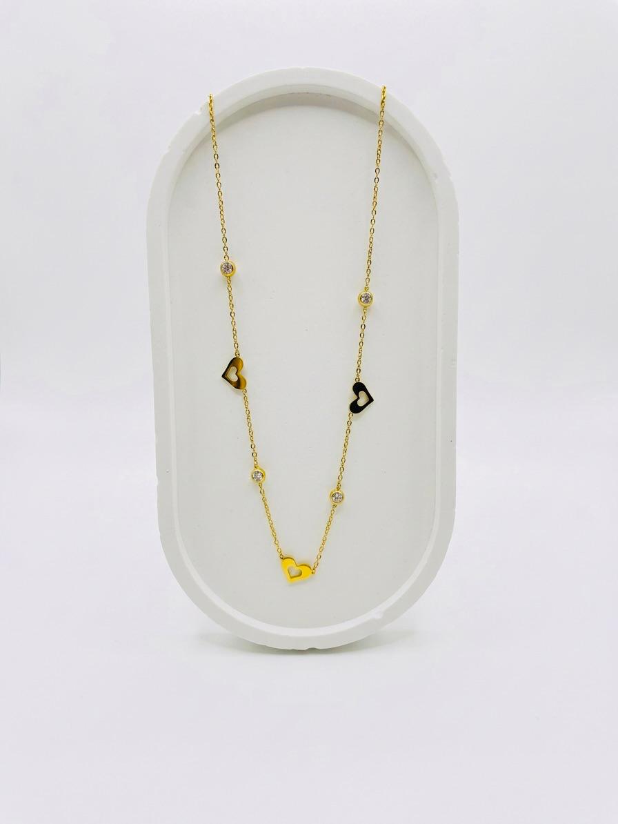 Stainless Steel Heart Charm Chain Necklace