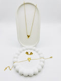 Golden Stainless Steel Heart Jewelry Set
