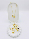 Golden Stainless Steel Butterfly 4-Piece Jewelry Set