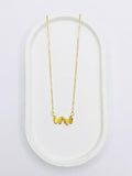 Golden Stainless Steel Butterfly Pendant Necklace