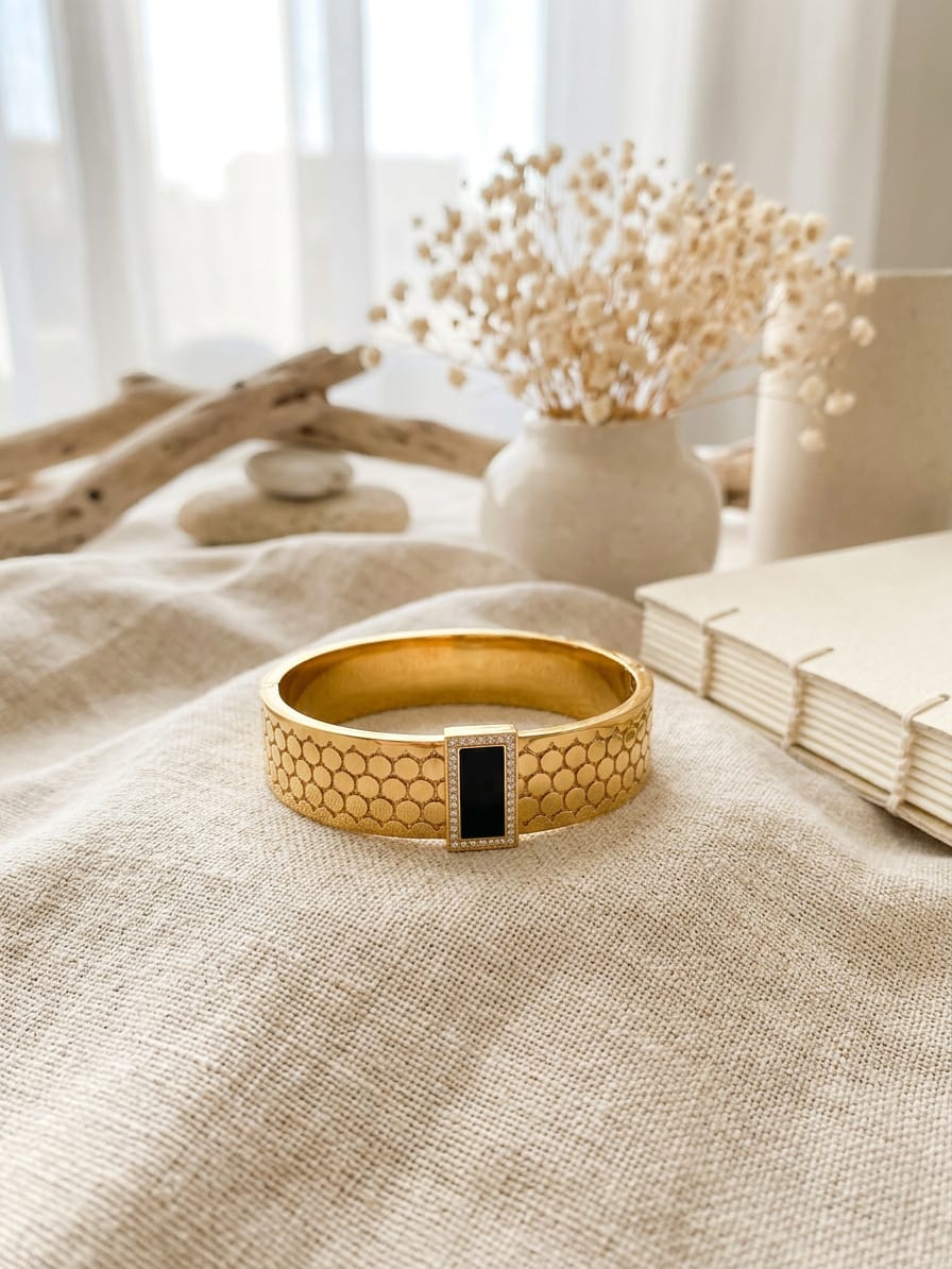Stainless Steel Titanium Steel Honeycomb Pattern Bracelet