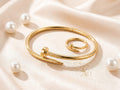 Nail Design Cuff Bracelet & Ring Set