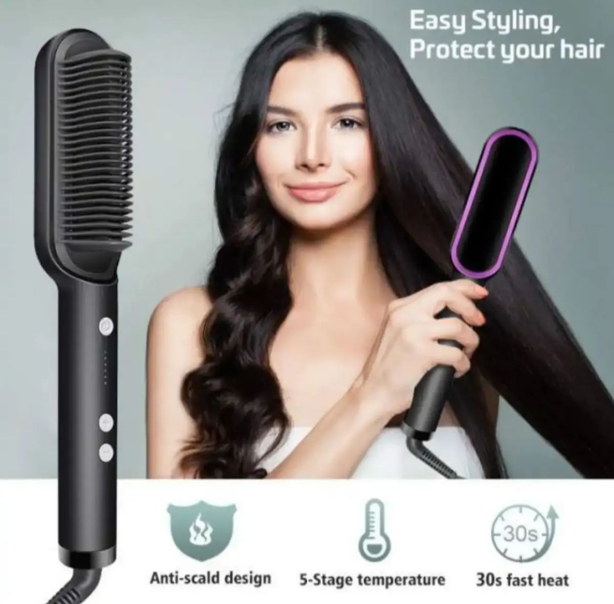 Anti-Scald Hair Styling Brush – Easy & Safe Styling