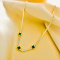 Triple Green Onyx Stainless Steel Necklace