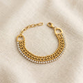 Opulent Triple Chain Zircon Bracelet