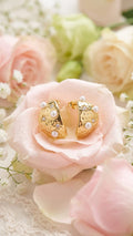 Blush Crystal Bloom Stainless Steel Earrings