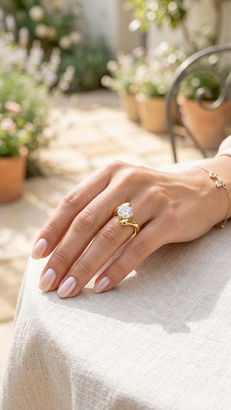 Stainless Steel Royal Crystal Glow Ring
