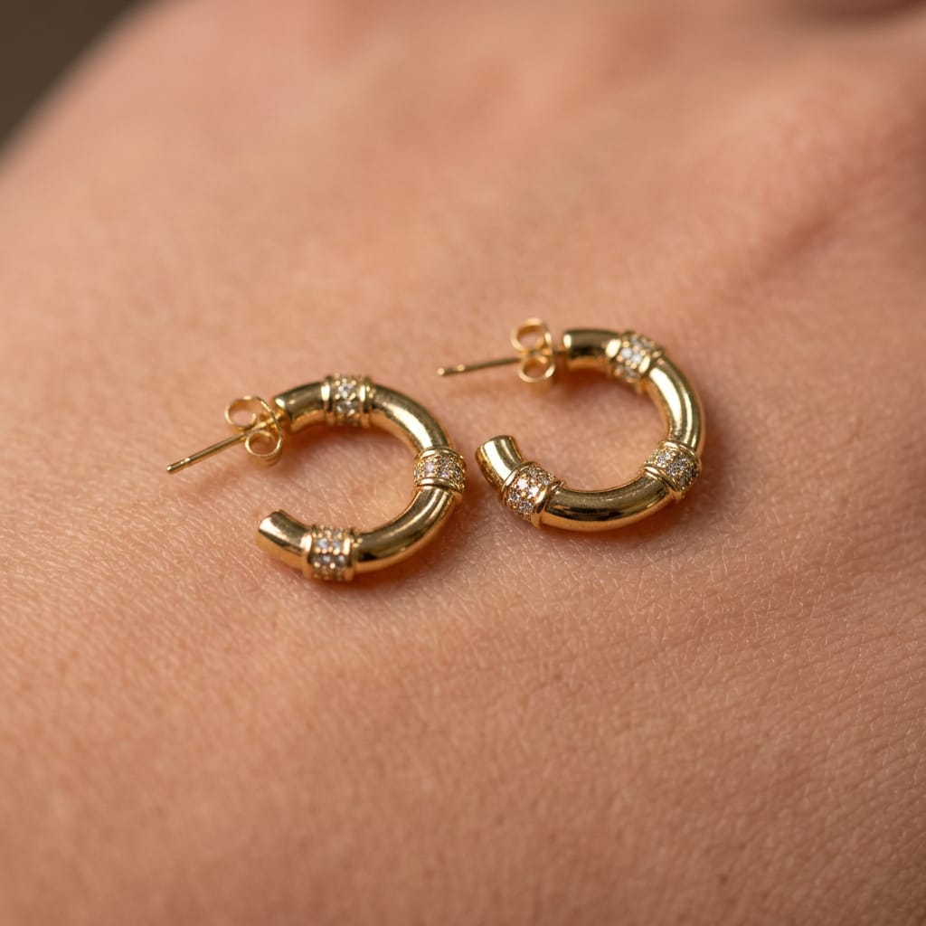 Golden Stainless Steel Coiled Hoop Earrings