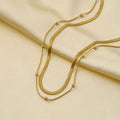 Double-Layer Snake Chain & Beaded Necklace