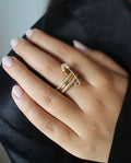 Stainless Steel Three-Layer Ring – Sizes 8, 9 & 10