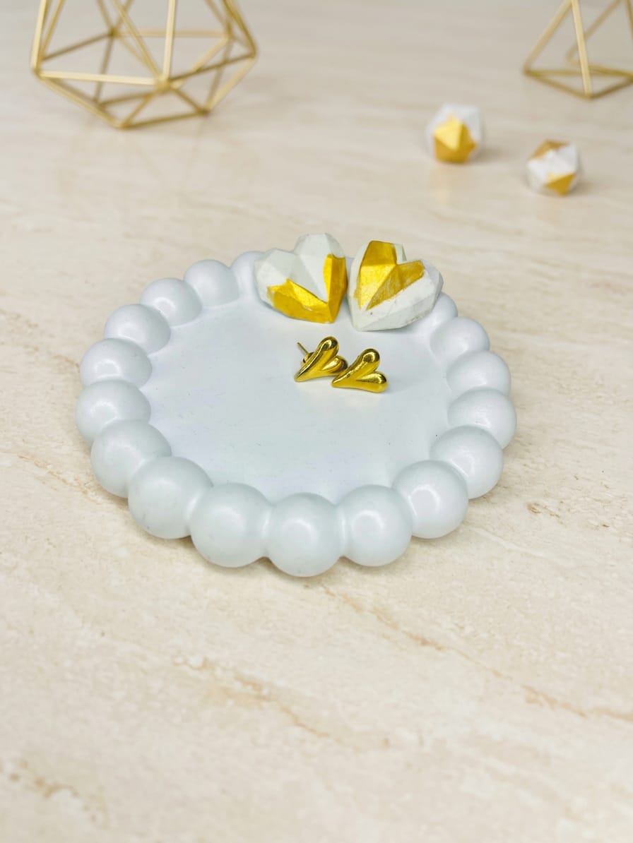 Golden Stainless Steel Heart Earrings