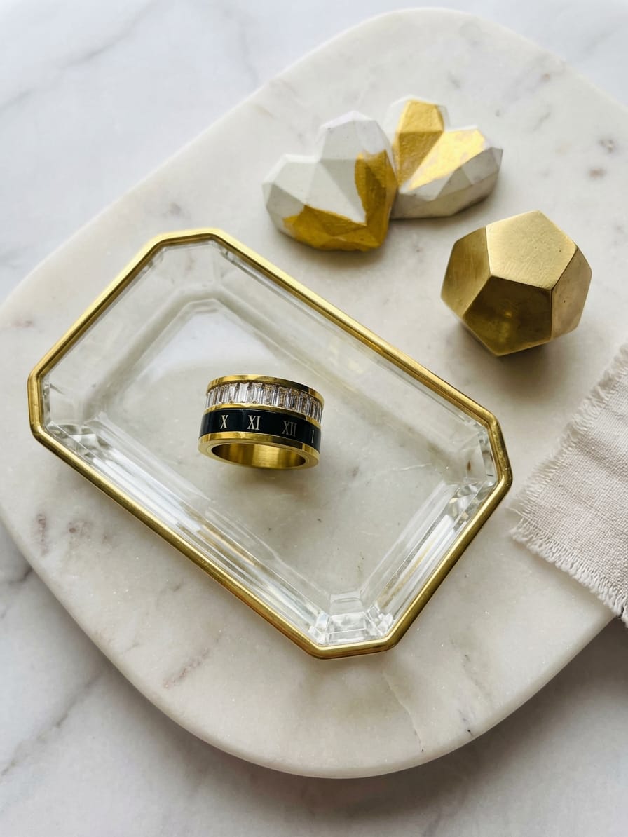 Stainless Steel Roman Numeral Ring (Size 7)