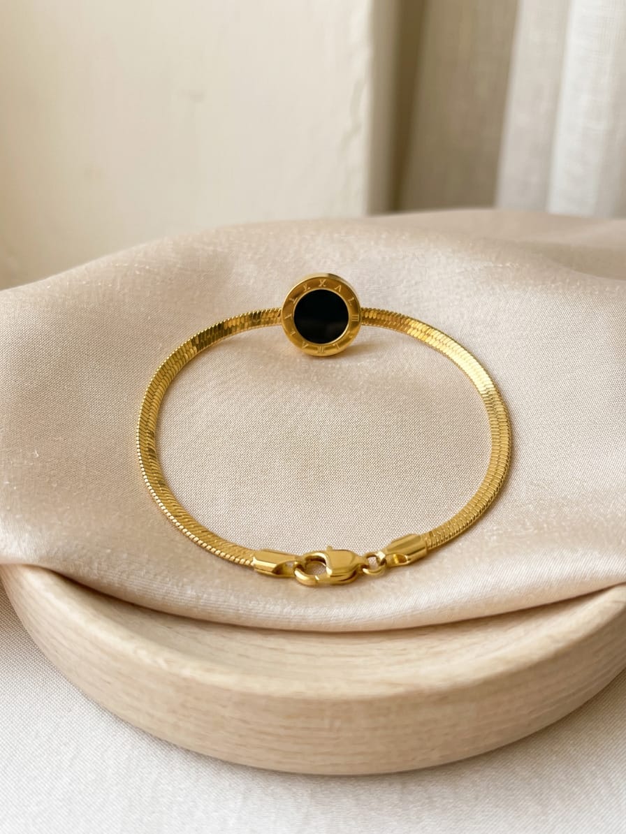 Stainless Steel Black Onyx Bracelet