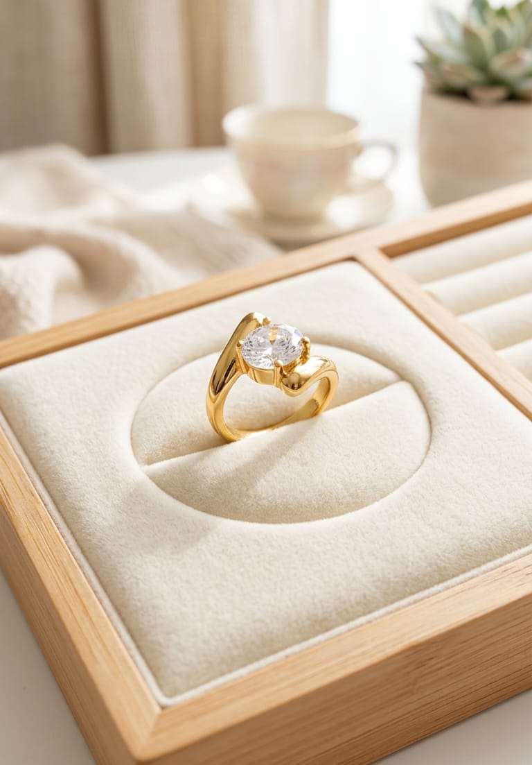 Stainless Steel Royal Crystal Glow Ring