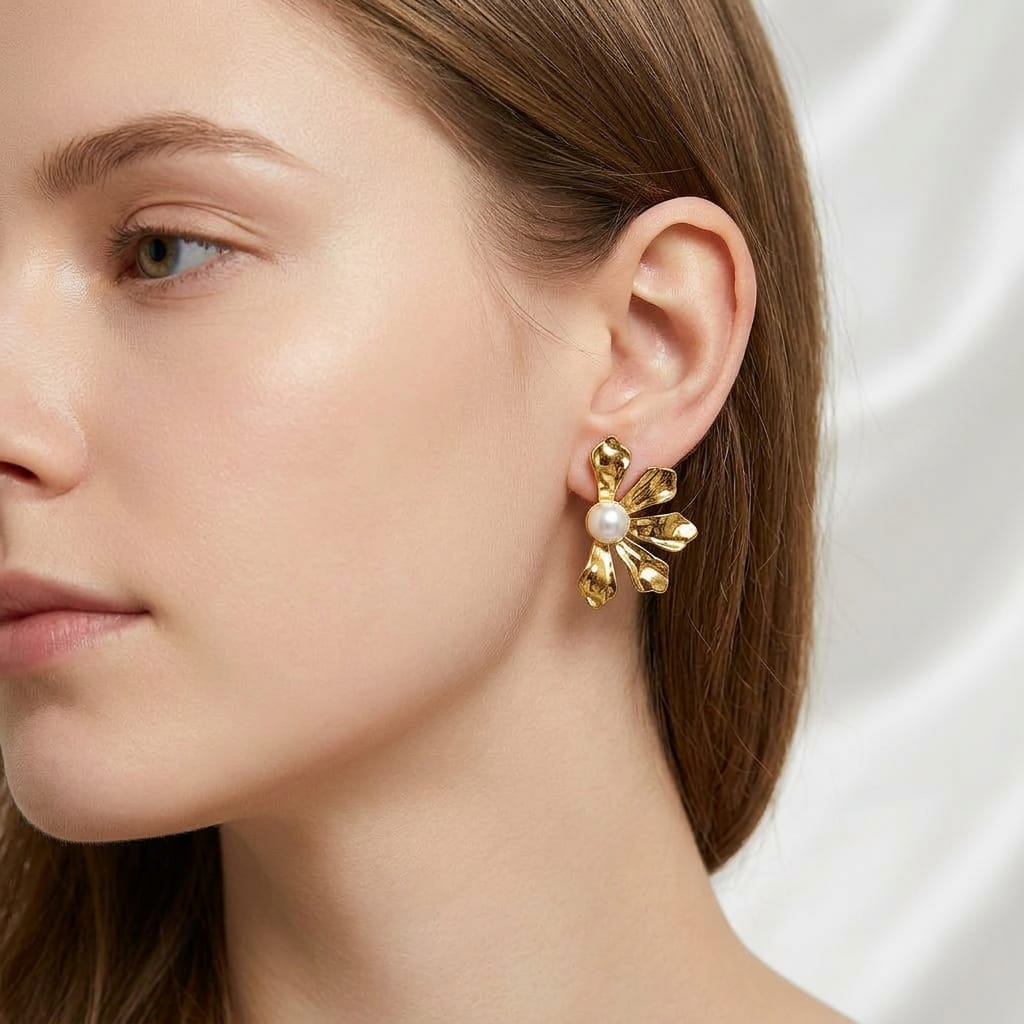 Golden Stainless Steel Coiled Hoop Earrings